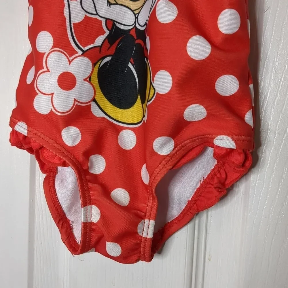 Disney Minnie Mouse Baby Girl Ruffle One Piece Swimsuit Size 18M